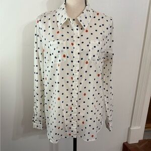 Red Camel White Shirt with Blue polka dots  and lady bugs size XLARGE